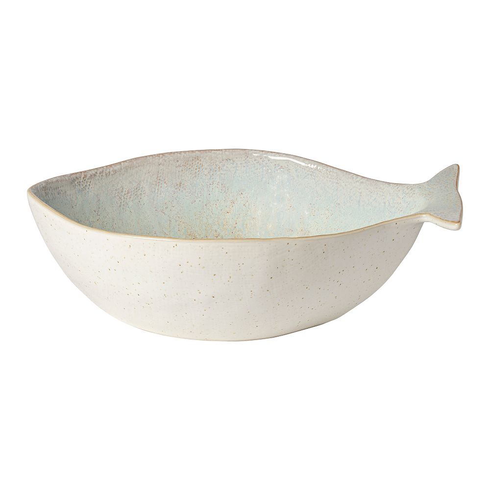 Casafina Dori Fish Stoneware Serving Bowls - Light Blue, 7.7"D