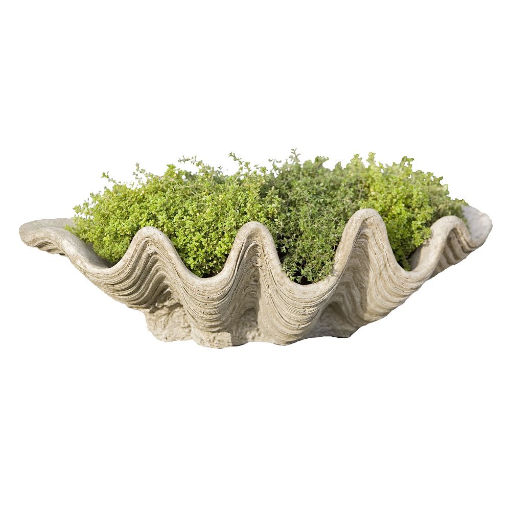 Wave Stone Indoor/Outdoor Bowl Planter - 21.5"W x 12.5"D x 6"H