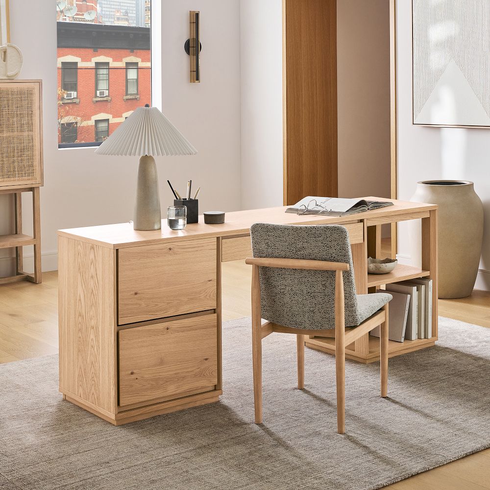 Norre 3-Piece Modular Desk w/ Drawers & Shelves (75") by West Elm