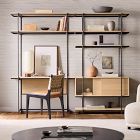 Pierce Wall Desk w/ Narrow Storage Shelf Unit (92"&ndash;134")