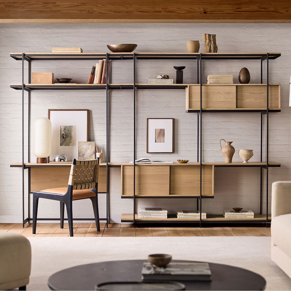 Pierce Wall Desk w/ Extra Wide Shelf Unit (122") by West Elm