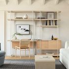 Pierce Wall Desk w/ Narrow Storage Shelf Unit (92"&ndash;134")