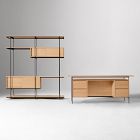 Pierce Executive Desk (72") &amp; Extra Wide Storage Shelf Set (72")