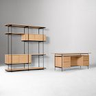 Pierce Executive Desk (72") &amp; Extra Wide Storage Shelf Set (72")