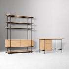 Pierce Desk with File Cabinet (56") &amp; Storage Shelf (60") Set
