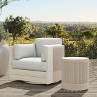 Porto Aluminum Outdoor Swivel Chair &amp; Side Table (18")