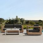 Telluride Outdoor Sofa (72"&ndash;92"), Swivel Chair &amp; Syros Coffee Table (44") Set