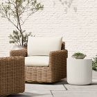 Westport Wicker Outdoor Slim Swivel Chair w/ Kos Side Table