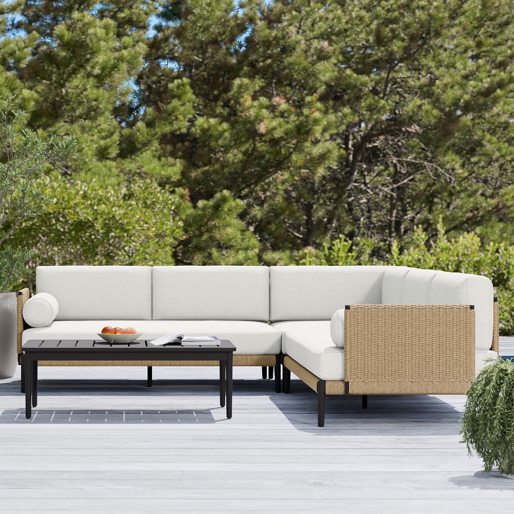 Ventura Aluminum Outdoor 3-Piece L-Shaped Sectional (102") by West Elm
