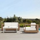 Telluride Outdoor Sofa (72"&ndash;92"), Swivel Chair &amp; Syros Coffee Table (44") Set