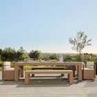 Telluride Outdoor Extendable Table (76"&ndash;106"), Benches (66") &amp; Swivel Dining Chairs Set