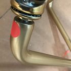 Open Box: Andie Swivel Desk Chair - Performance Chunky Boucle White, Antique Brass