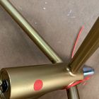 Open Box: Andie Swivel Desk Chair - Performance Chunky Boucle White, Antique Brass