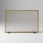 Open Box: Thin Metal Fireplace Screen, Small (38"W x 25"H) - Antique Brass