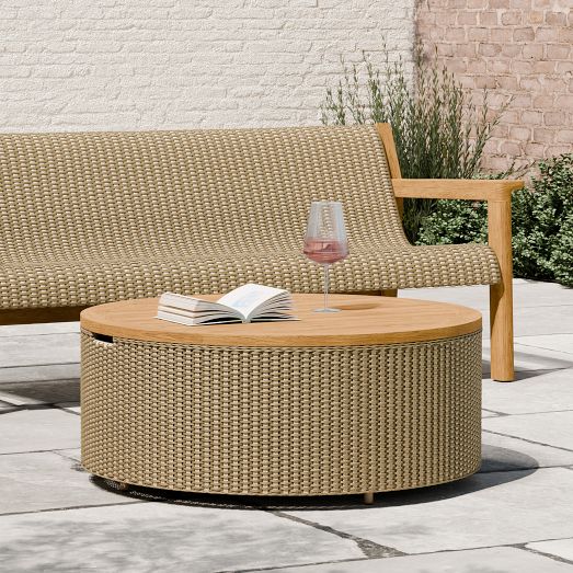 Cassis Outdoor Teak Storage Coffee Table (32