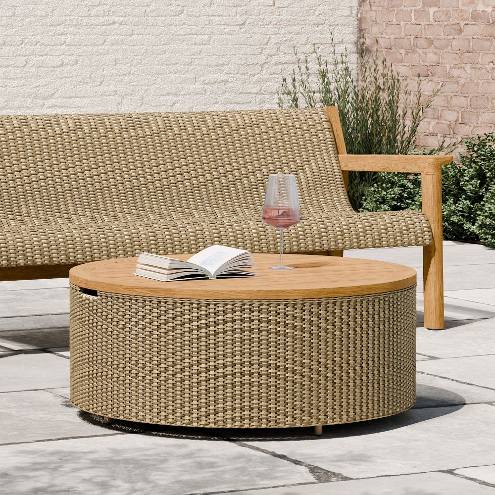 Cassis Outdoor Teak Storage Coffee Table (32") by West Elm