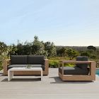 Telluride Outdoor Sofa (72"&ndash;92"), Swivel Chair &amp; Syros Coffee Table (44") Set