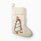 Open Box: Penguin in Lights Felt Stocking - White