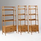 Mid-Century 3-Piece Wide &amp; Narrow Narrow Bookshelf Set (82")