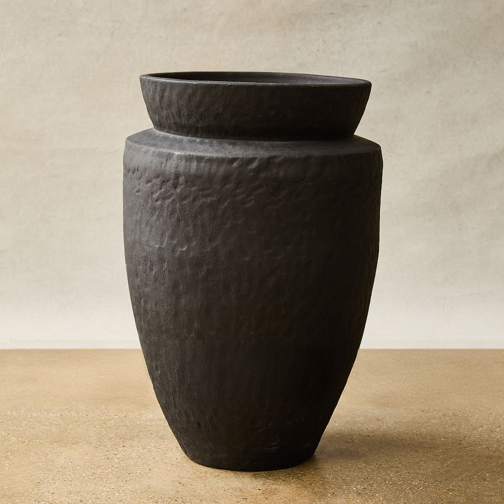 Form Studies Ceramic Floor Vases - Black, 25 Inches