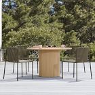 Ellington Outdoor Terrawood Round Dining Table &amp; Oceana Side Dining Chairs Set