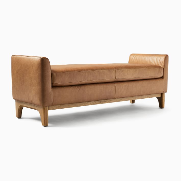 Harvey Leather Bench – Genuine or Vegan | West Elm