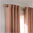 Open Box: European Flax Linen Blackout Grommet Curtain (48"W x 84"L) - Terracotta Melange