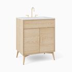 Mid-Century Single Bathroom Vanity (31.5") - Cerused White