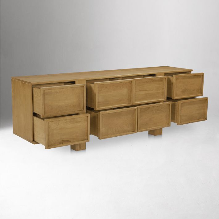 Dorthea Oak 8 Drawer Dresser (85") | West Elm