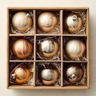 Medium Glass Ball Ornaments (Set of 9) - Champagne