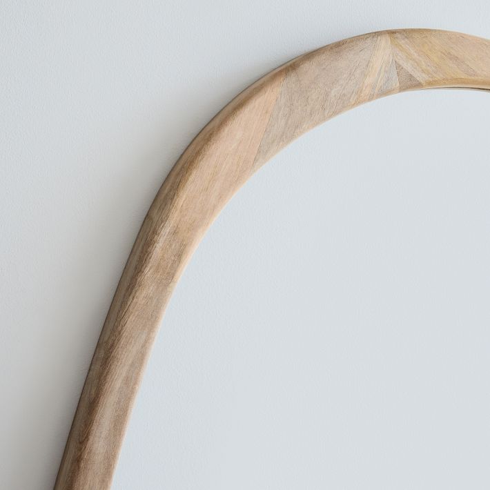鏡 journalstandardFurniture OLD ELMMIRROR Mid-Century Asymmetrical Wood Wall Mirror | West Elm