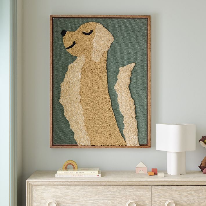 West Elm x PBK Puppy Woven Framed Art - Whimsical Kids Decor
