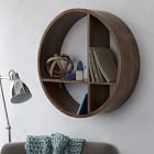 Round Shaped Wood Wall Shelves (26")