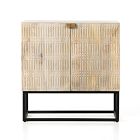 Carved Mango Wood Nightstand (25")