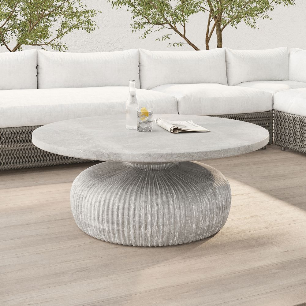 Tambor Indoor/Outdoor Round Coffee Table (30"-40") by West Elm