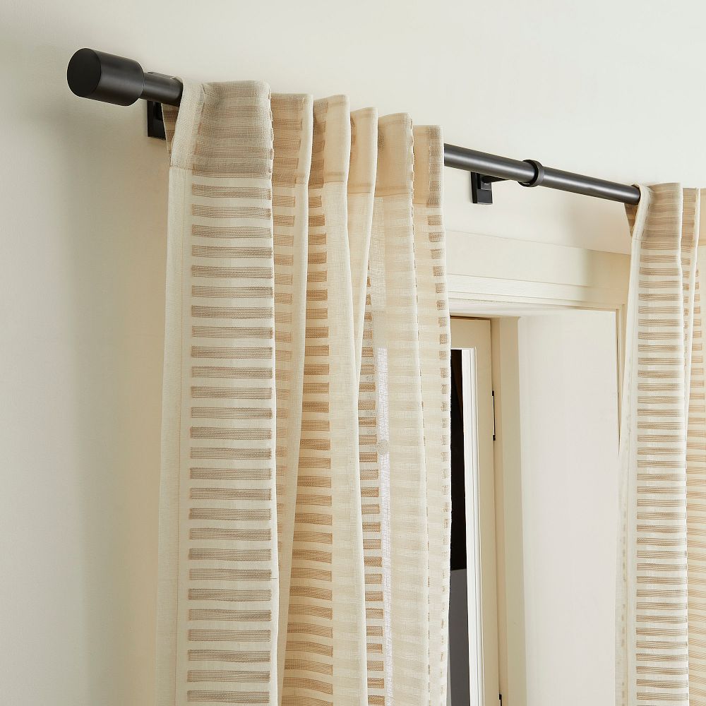 Linen Cotton Ladder Sheer Curtain by West Elm