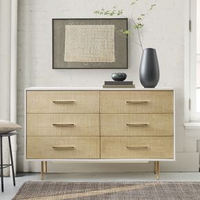 ROBIN & JUDITHE RANDALL,メロハー,新品8CDBOX Margot Raffia 6-Drawer Dresser - Modern Elegance | West Elm