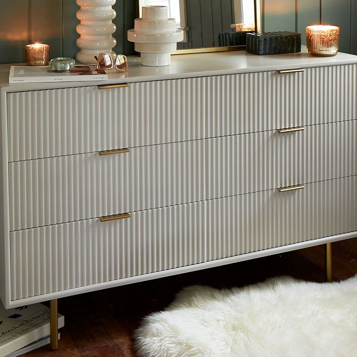 white dresser west elm x pbt Modernist 6-Drawer KEY DETAILS Brought to you in collaboration with Pottery Barn Kids White Dressers | West Elm