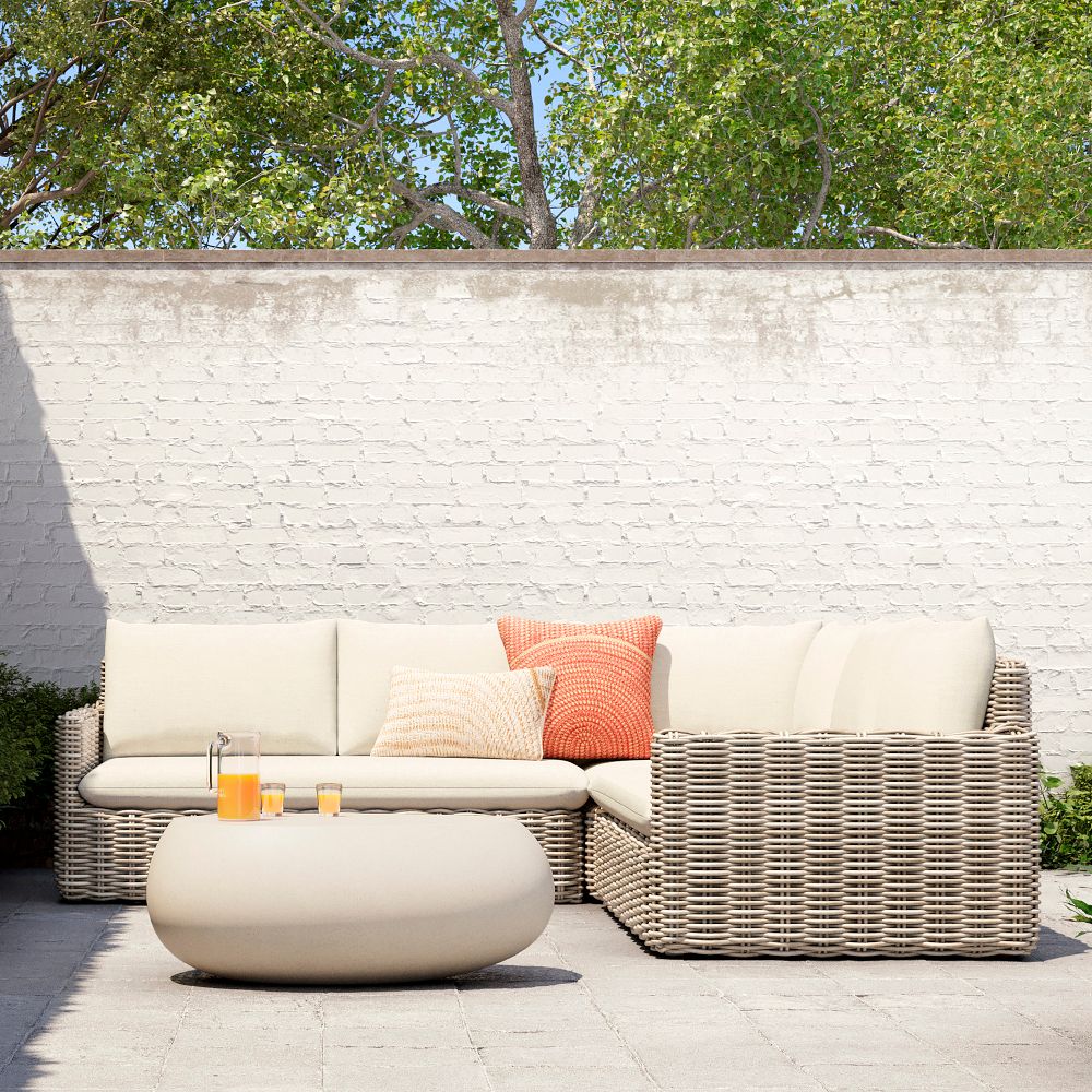 Westport Wicker Slim Profile Outdoor 3-Piece L-Shaped Sectional (97") by West Elm
