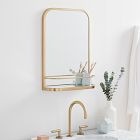 Open Box: Seamless Mirror with Shelf, Antique Brass