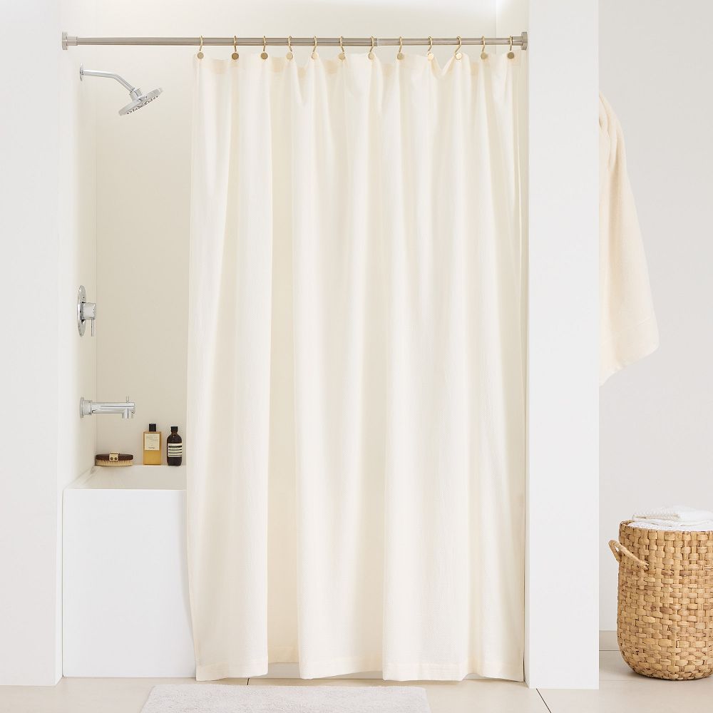 Crinkle Shower Curtain - Ivory
