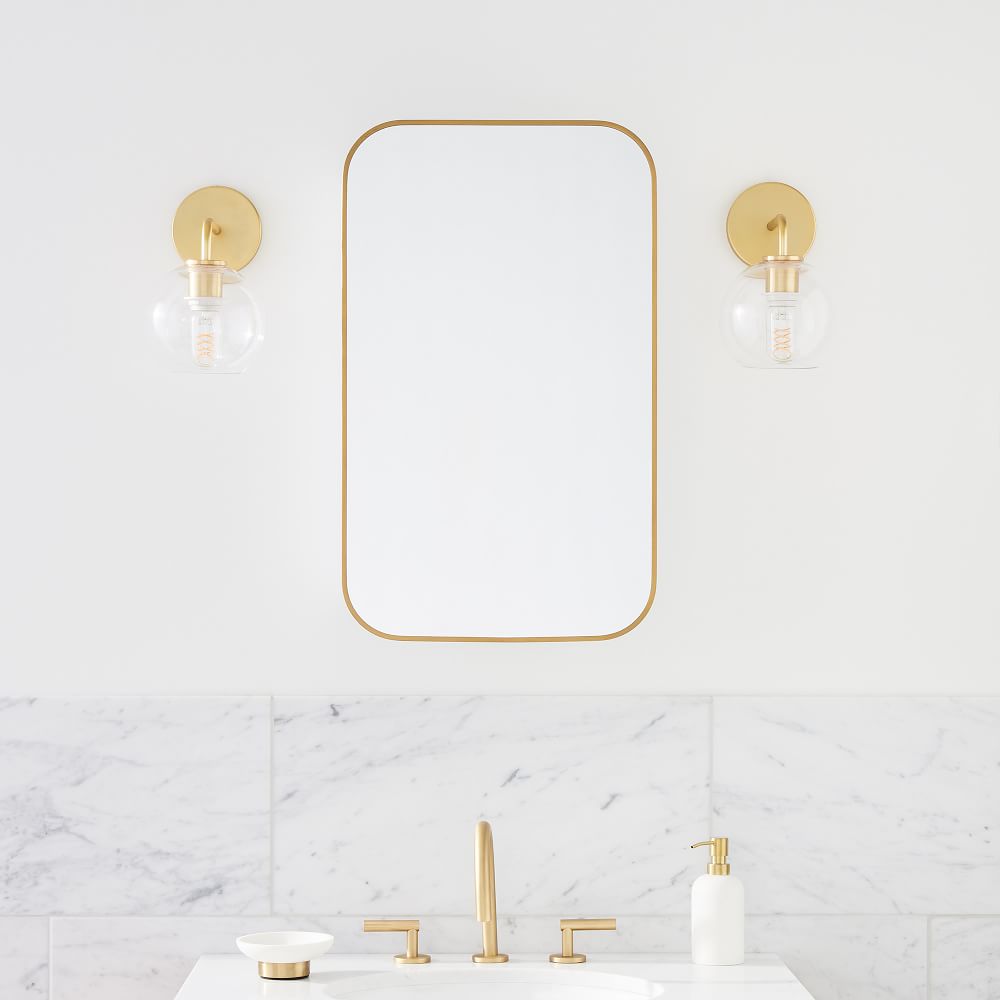 Seamless Medicine Cabinet - Antique Brass, 16.5''x27.5''