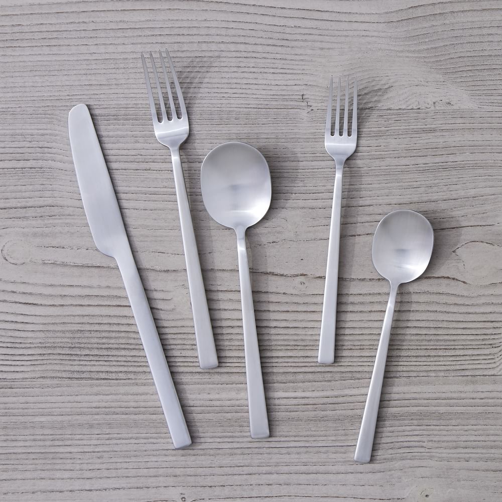 Kanto Stainless Steel Flatware Sets - Black Satin - 20-Piece, Satin