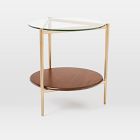 Open Box: Mid-Century Art Display Side Table (20") - Dark Walnut, Antique Brass