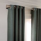 Open Box: European Flax Linen Blackout Grommet Curtain (48"W x 96"L) - Olive Melange