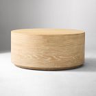 Open Box: Volume Round Drum Coffee Table (36") - Washed Oak