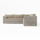 Coastal Outdoor 3-Piece L-Shaped Sectional Cushion Covers, Cast, Ash