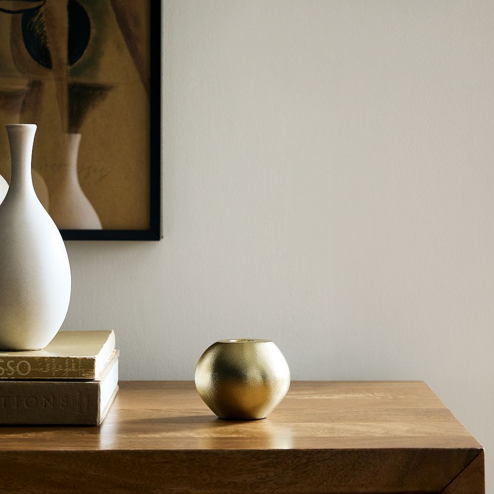 Organic Metal Taper Holders - Light Brass, Low Large