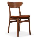 Classic Cafe S/2 Dining Chair Cushions, Vegan Leather, Saddle Nut