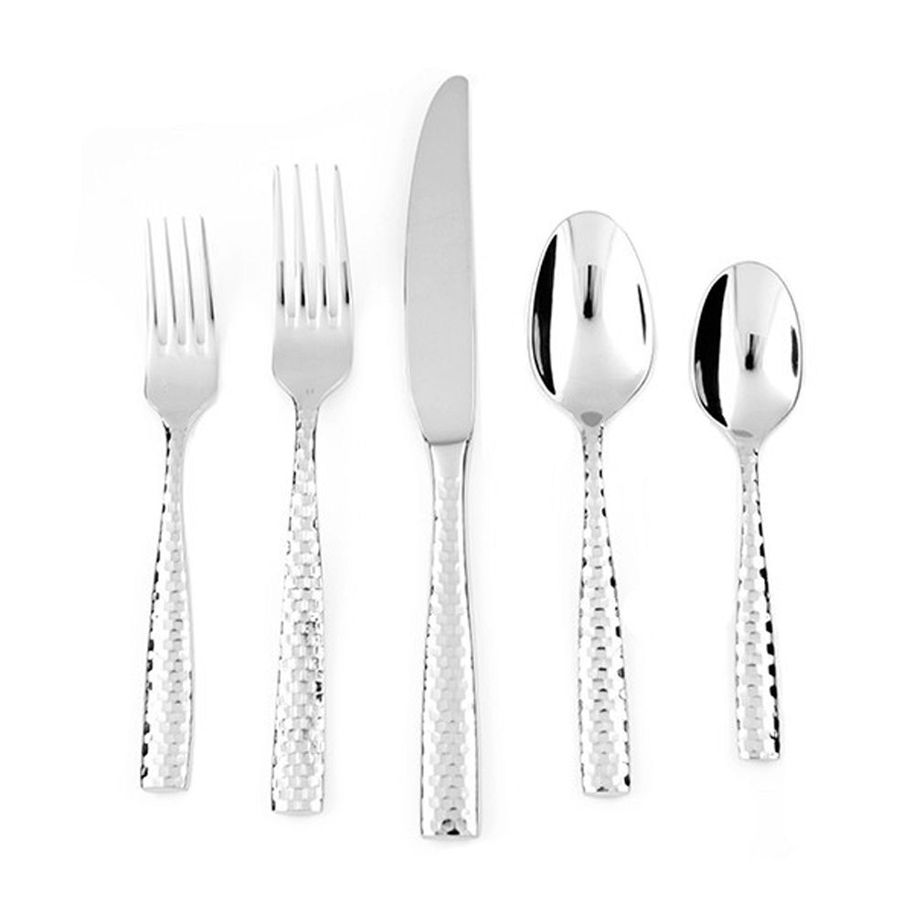 Lucca Faceted Flatware - 20-Piece, Stainless Steel